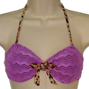 California Waves Crochet Bandeau Bikini Top